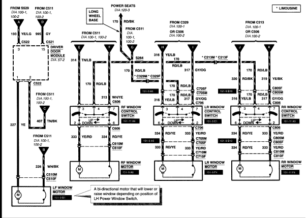 Can I bypass the power window lock switch? - Lincolns OnLine Message Forum  Printable Wiring Diagram 2005 Lincoln Town Car Main Window Switch    Lincolns OnLine